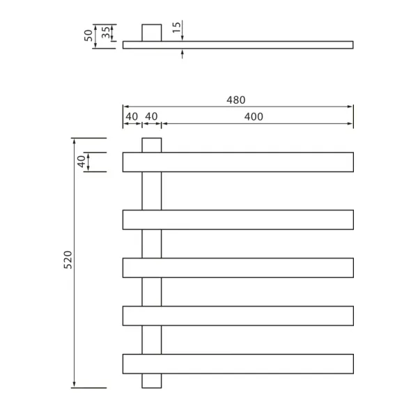SAPHO - ELCOR  elektrický sušiak uterákov 480x520x50 63 W, biela mat EB520