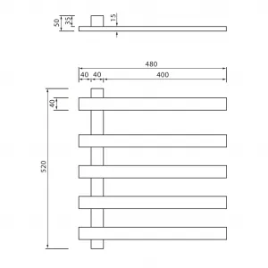 SAPHO - ELCOR  elektrický sušiak uterákov 480x520x50 63 W, biela mat EB520