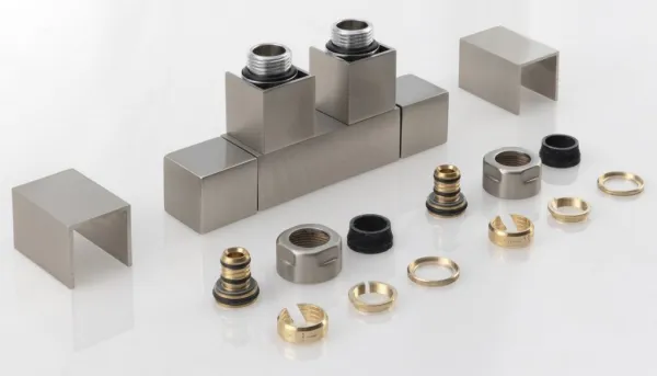 SAPHO - CUBE TWIN pripojovacia sada pre stredové pripojenie, nerez mat CP582S