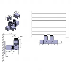 SAPHO - CUBE TWIN pripojovacia sada pre stredové pripojenie, chróm CP581S