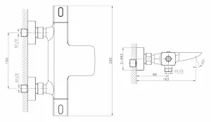 SAPHO - MIXONA nástenná vaňová termostatická batéria, chróm MG410