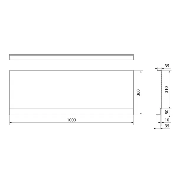 POLYSAN - DEEP PLAIN NIKA panel, 100x36cm 84825