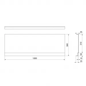 POLYSAN - DEEP PLAIN NIKA panel, 100x36cm 84825