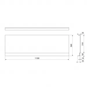 POLYSAN - DEEP PLAIN NIKA panel, 110x36cm 84872