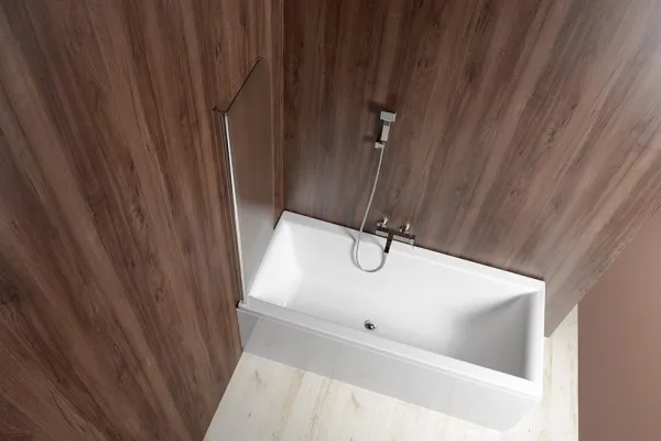 AQUALINE - VILMA vaňová zástena 600x1400 chrom, ľavá, matné sklo AQ6018L