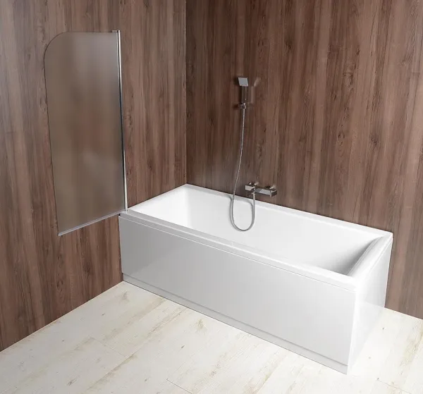 AQUALINE - VILMA vaňová zástena 600x1400 chrom, ľavá, matné sklo AQ6018L