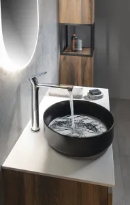 PAX stojanová umývadlová batéria vysoká bez výpuste, predĺžená hubica, chróm XA07