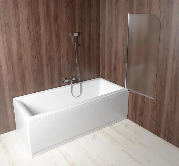 AQUALINE - VILMA vaňová zástena 600x1400 chrom, pravá, matné sklo AQ6018P