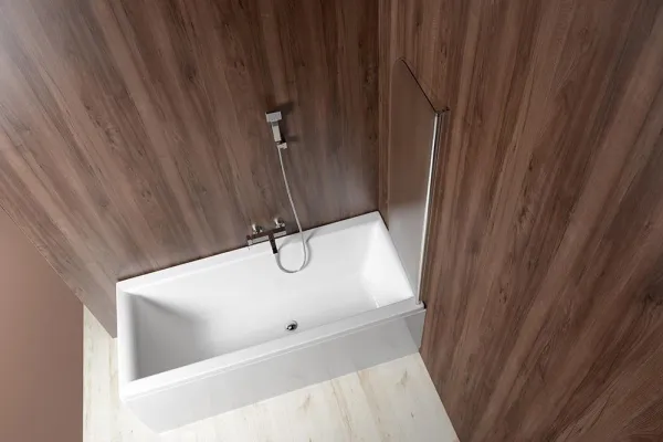 AQUALINE - VILMA vaňová zástena 600x1400 chrom, pravá, matné sklo AQ6018P