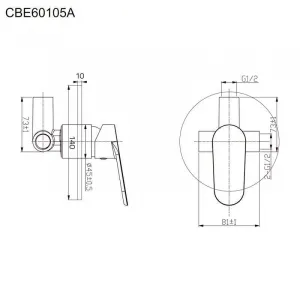MEREO - Sprchová podomietková batéria bez prepínača, Viana, Mbox, guľatý kryt, chróm CBE60105A