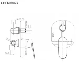MEREO - Sprchová podomietková batéria s prepínačom, Viana, Mbox, oválny kryt, chróm CBE60106B
