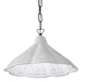 LAMPEDUSA závěsné svítidlo E27, 60W, 230V, keramické stínítko, mosazný řetěz MC011C