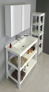 ETIDE policový regál vysoký 36x152x36 cm, biela mat ET156