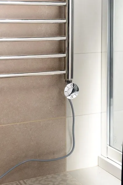 AQUALINE - Elektrická vykurovacia tyč s termostatem, rovný kábel, 600 W, chróm LT67446