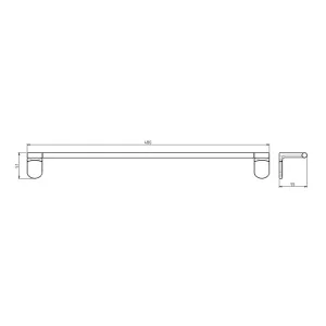ZERO držiak uterákov 480x55mm, chróm ZE420