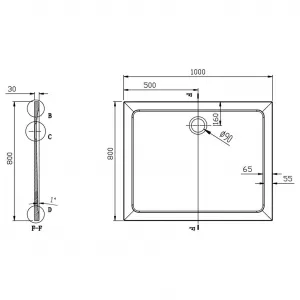 AQUALINE - TECMI sprchová vanička z liateho mramoru 100x80x3cm PQ10080