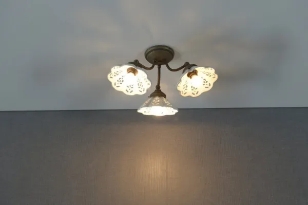 SAPHO - NAPOLI stropné svietidlo 3xE14,40W, 230V, keramické tienitko, bronz MC613