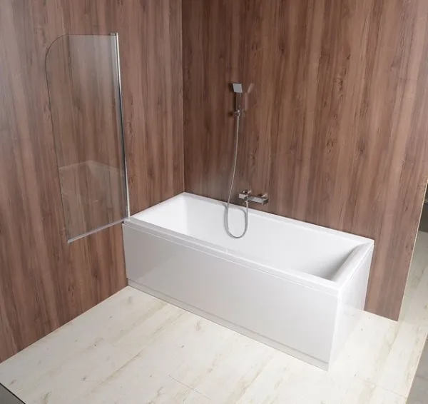 AQUALINE - VILMA vaňová zástena 600x1400 chrom, číre sklo AQ6014