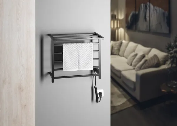 SAPHO - ELZOR elektrický sušiak uterákov 500x470 60 W, čierna mat EB510