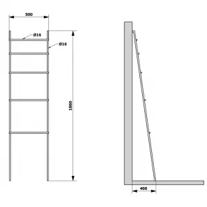 SAPHO - DEBUT Stojan na uteráky pre oprení, 500x1860x32, čierna mat SE121