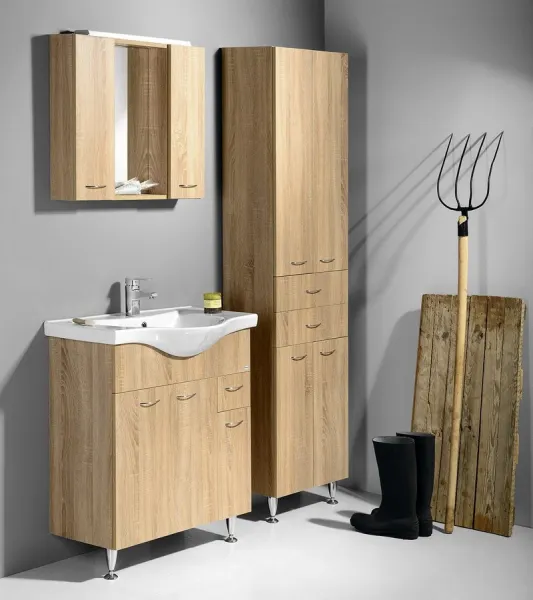 KERAMIA FRESH umývadlová skrinka 74,5x74x34,7cm, dub platin 50083