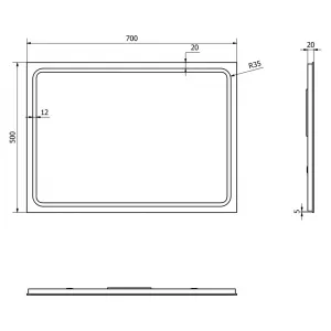 SAPHO - Zrkadlo GEMINI s LED osvetlením 500x700 GM050
