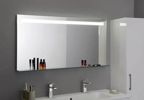 SAPHO - BRETO zrkadlo  s LED osvetlením a policou 1200x608 BT120