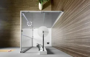 AQUALINE - ALAIN štvorcová sprchová zástena, 700x700, sklo Brick BTQ700