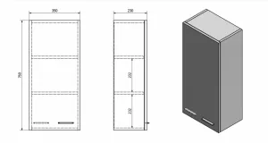 ZOJA / KERAMIA FRESH horná skrinka 35x76x23cm, biela 50334