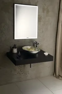 SAPHO - LUMINAR zrkadlo s LED osvetlením v ráme 600x800, chróm NL557