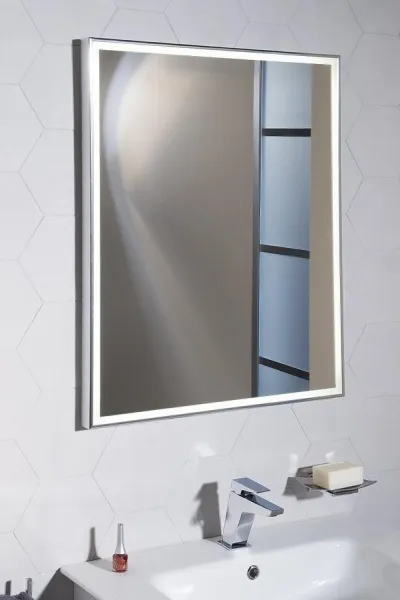 SAPHO - LUMINAR zrkadlo s LED osvetlením v ráme 600x800, chróm NL557