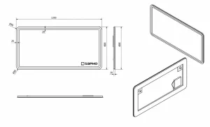 SAPHO - Zrkadlo NYX s LED osvetlením 1200x600 NY120