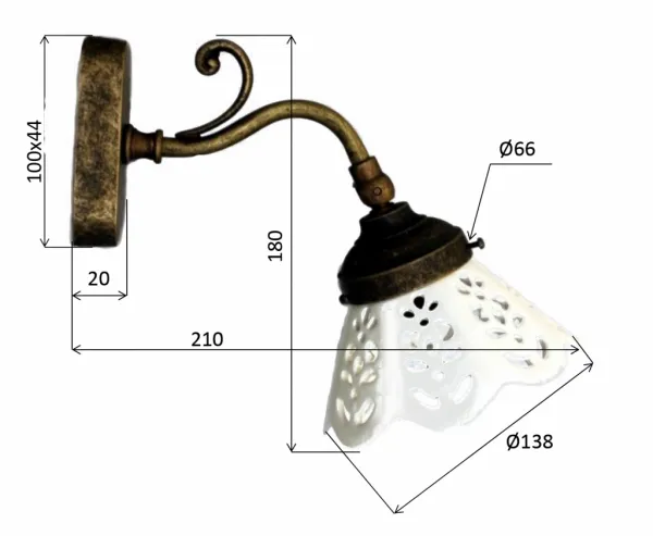 SAPHO - BARI svietidlo E14, 40W, 230V, keramické tienitko, bronz MC811