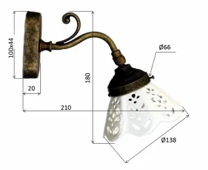 SAPHO - BARI svietidlo E14, 40W, 230V, keramické tienitko, bronz MC811