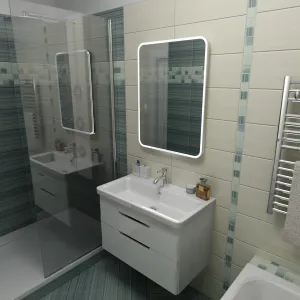 SAPHO - FLOAT LED podsvietené zrkadlo 500x700, biela 22571