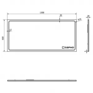 SAPHO - Zrkadlo GEMINI s osvetlením LED 1300x600 GM130