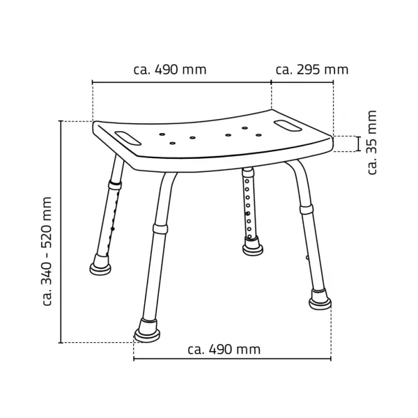 Stolička, nastaviteľná výška, biela A00601101