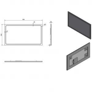 SAPHO - Zrkadlo GEMINI s LED osvetlením 900x500 GM090