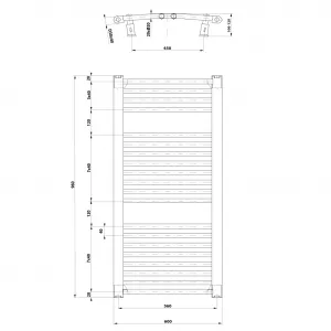 AQUALINE - ORBIT vykurovacie teleso s bočným pripojením 600x960 biela ILO96T