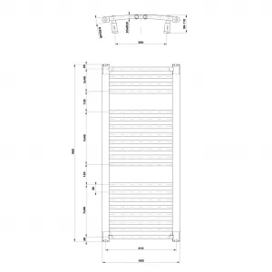 AQUALINE - ORBIT vykurovacie teleso s bočným pripojením 450x960 biela ILO94T