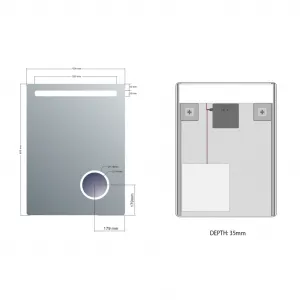 SAPHO - ASTRO zrkadlo s LED osvetlením 600x800, kozmetické zrkadlo MIRL2