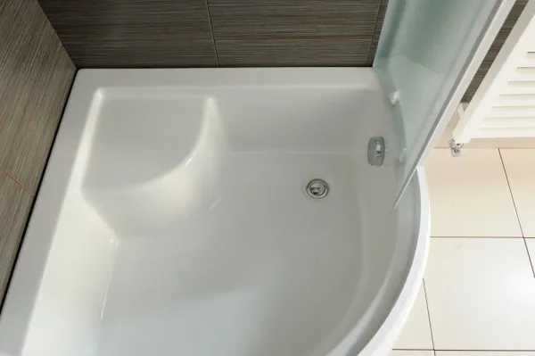 AQUALINE - Sprchová vanička akrylátová, štvrťkruh 90x90x28cm vrátane nožičiek, R550 C93