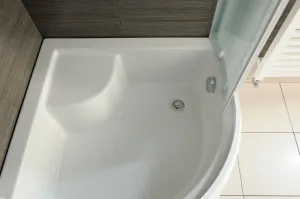 AQUALINE - Sprchová vanička akrylátová, štvrťkruh 90x90x28cm vrátane nožičiek, R550 C93