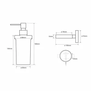 SAPHO - X-ROUND dávkovač mýdla 230ml, mléčné sklo, chrom XR101