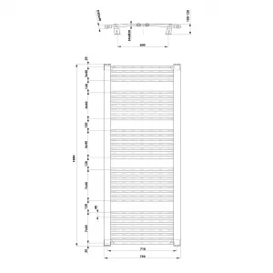 AQUALINE - ORBIT vykurovacie teleso s bočným pripojením 750x1680 biela ILO67T