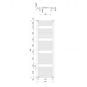 AQUALINE - ORBIT vykurovacie teleso s bočným pripojením 450x1680 biela ILO64T