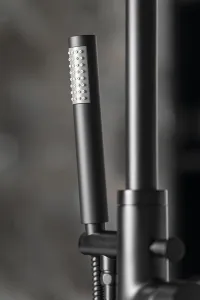 Vaňová batéria CETO s podlahovou prípojkou, výška 1175 mm, čierna matná BV357B