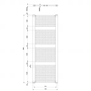 AQUALINE - DIRECT vykurovacie teleso s bočným pripojením 750x1850 biela ILR87T
