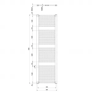 AQUALINE - DIRECT vykurovacie teleso s bočným pripojením 600x1850 biela ILR86T