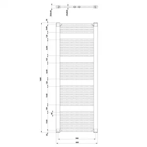 AQUALINE - DIRECT vykurovacie teleso s bočným pripojením 600x1680 biela ILR66T
